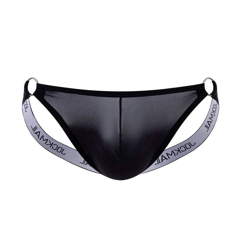 Sexy Mens Transparent Ice Silk Mens Thong Briefs