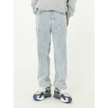 Paint Splash Blue Straight Loose Jeans