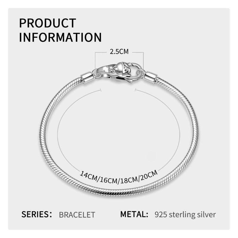 S925 Sterling Silver Plain Silver Shy Little Cat Lobster Buckle Accessories DIY Bracelet Buckle