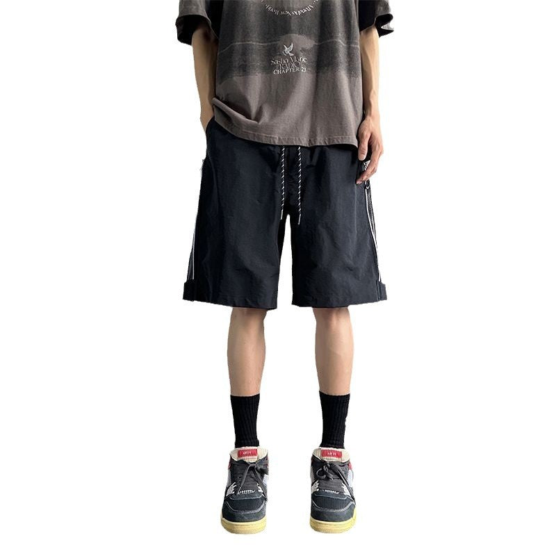 Waterproof Cargo Shorts Mens Loose Cropped Trousers