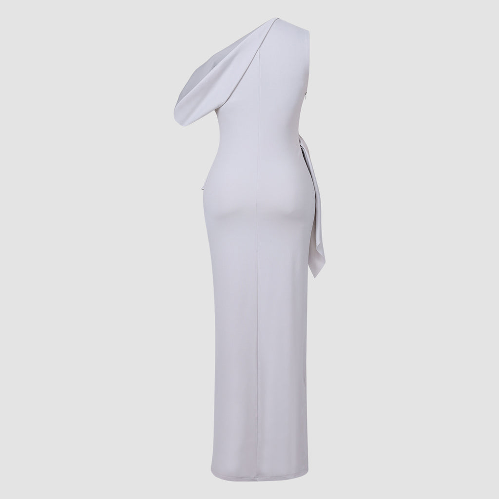 Solid Color Off-Shoulder Sleeveless Maxi Dress
