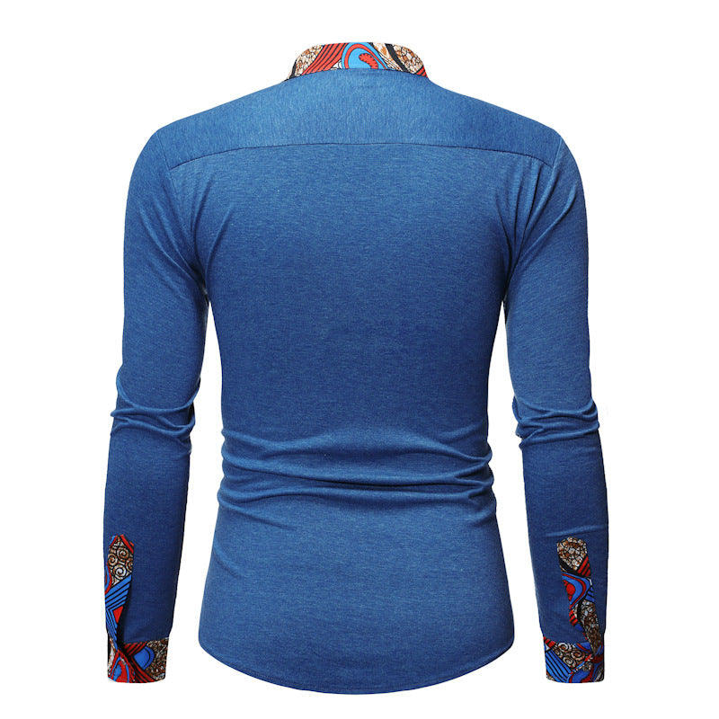 Cross Border Fashion Men's Shirt New Men's African