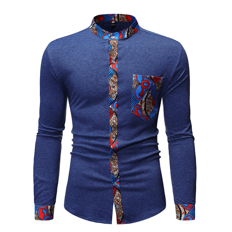 Cross Border Fashion Men's Shirt New Men's African