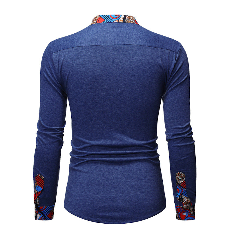 Cross Border Fashion Men's Shirt New Men's African