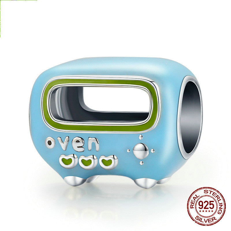 Mini Kitchenware Color Tv Series Diy Beaded Creative Drip Oven S925 Silver Bead Jewelry