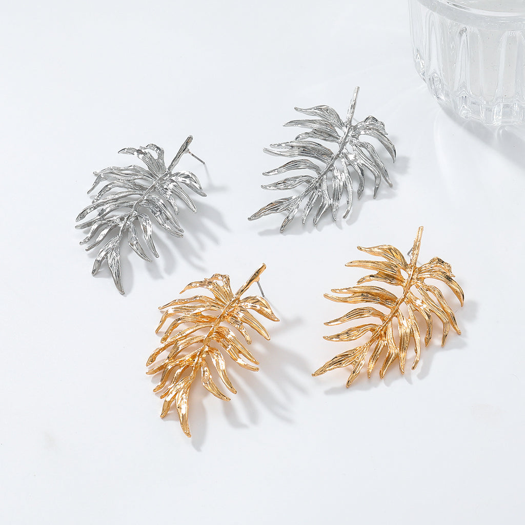 Leaves Simple Earrings Women's Advanced Design Cold Style