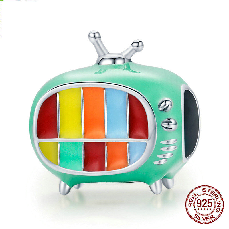 Mini Kitchenware Color Tv Series Diy Beaded Creative Drip Oven S925 Silver Bead Jewelry