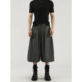 Wide-leg Pleated Draping Mens Suit Pants Shorts