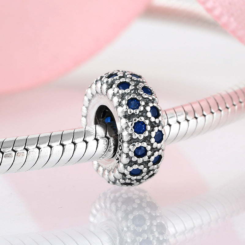 Close Set Zircon Floret Spacer Beads 925 Sterling Silver Women's Bracelet Necklace Diy Beads