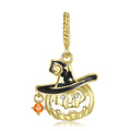 S925 Silver Gilded Cute Pumpkin Pendant Halloween Gift