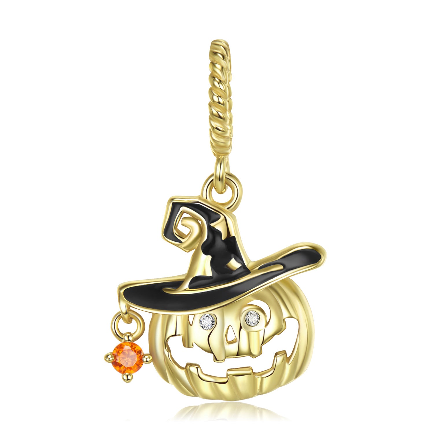 S925 Silver Gilded Cute Pumpkin Pendant Halloween Gift
