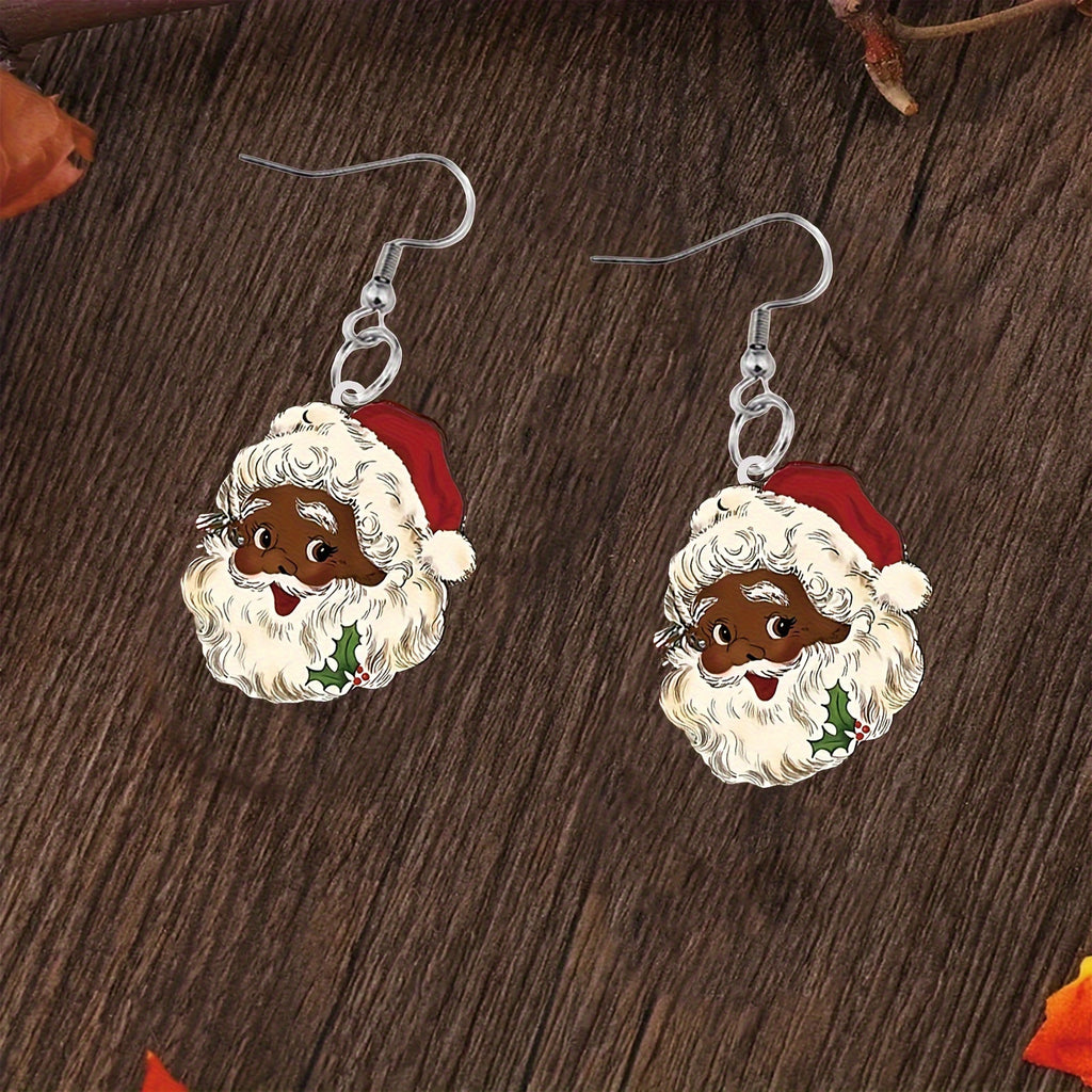 Cute Santa Claus Acrylic Pendant Earrings