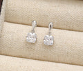 S925 Silver Simple Elegant Drop-shaped Square Diamond Stud Earrings