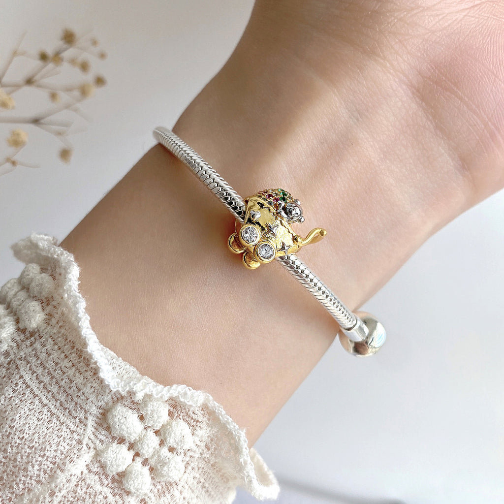 Lovely Bear Stroller 925 Sterling Silver Beads Mother's Day Bracelet Diy Beads Silver Accessories