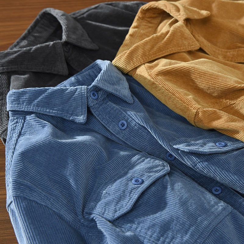 Spring Students Hong Kong Style Fashion Brand All-matching Loose Solid Color Work Clothes Shirt Coat