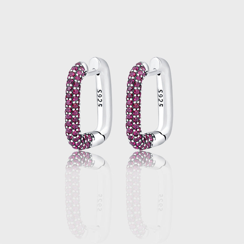 Circle Earrings Vintage Premium Full Diamond Ring S925 Sterling Silver