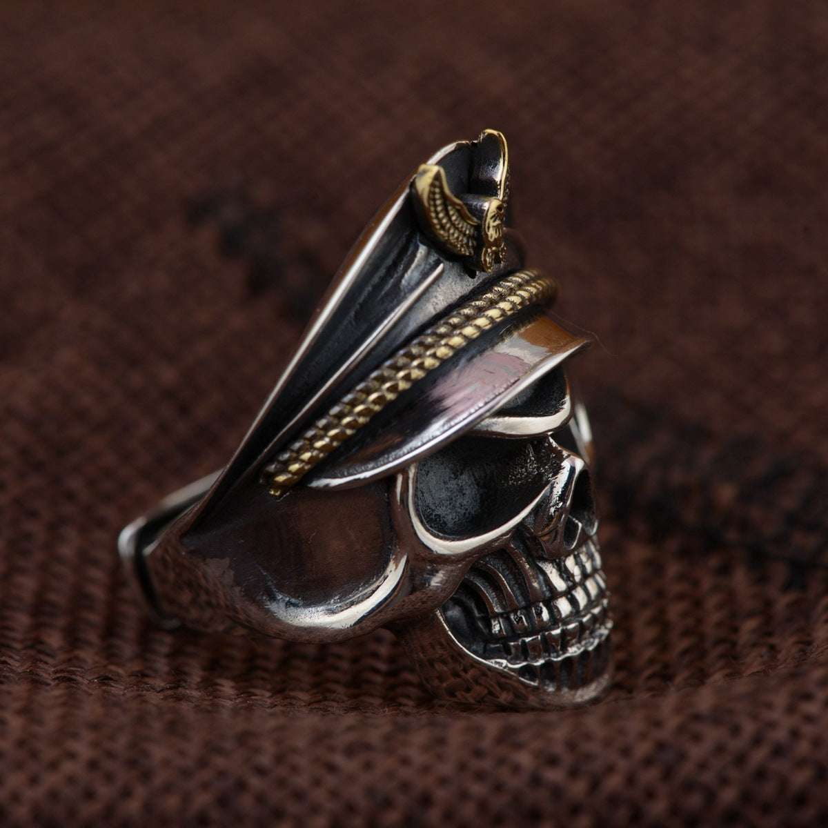 Deer King jewelry personality skull Mensring wholesale S925 Silver Antique Style