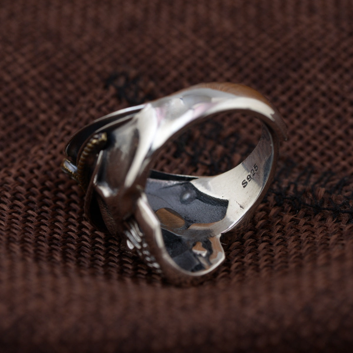 Deer King jewelry personality skull Mensring wholesale S925 Silver Antique Style