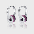 Small Design Rose Red Zircon Ear Clasp Earrings