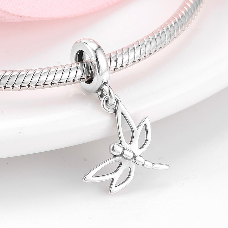 Lovely Insects In Summer Dragonfly Beads Pendant 925 Sterling Silver Loose Beads Diy Accessories