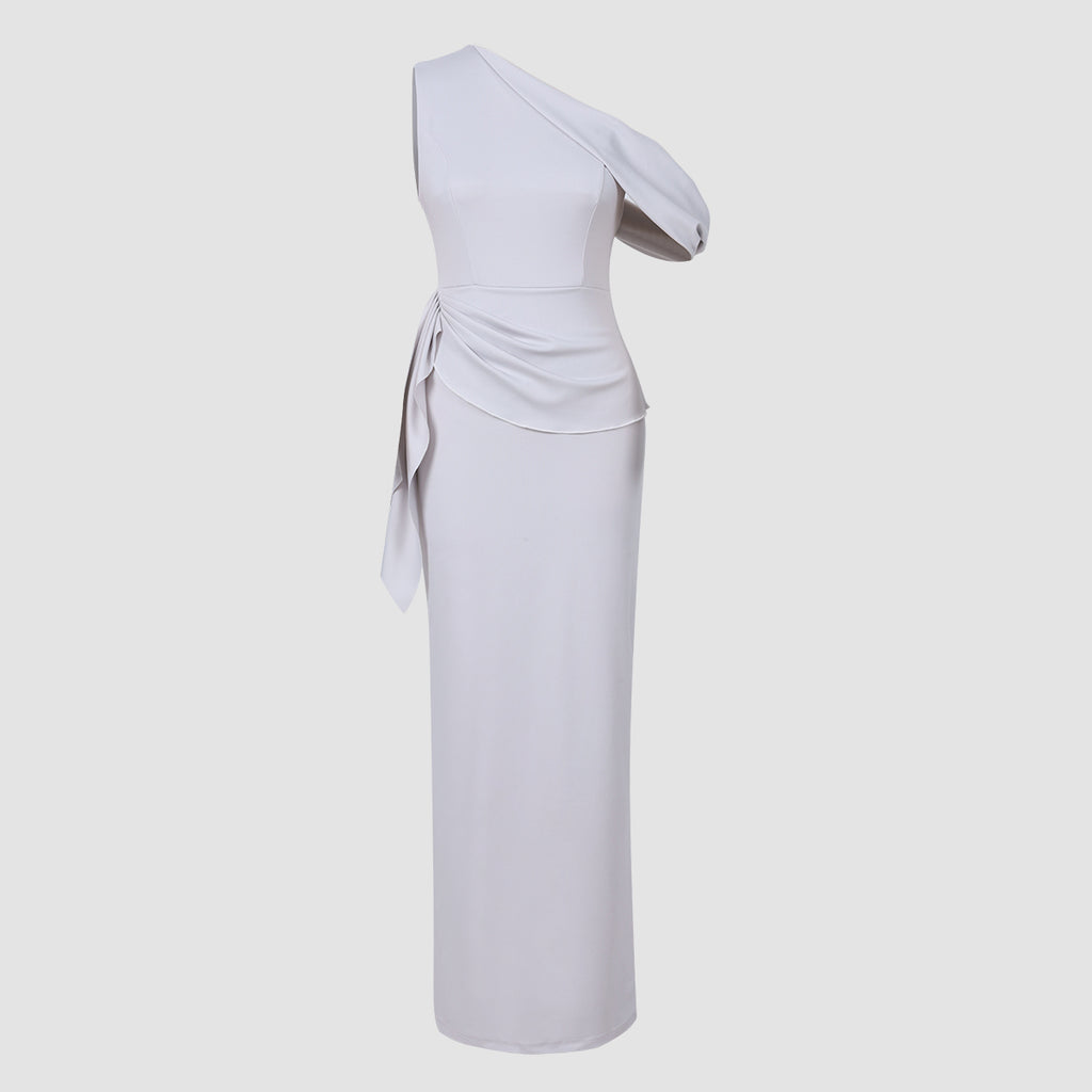 Solid Color Off-Shoulder Sleeveless Maxi Dress