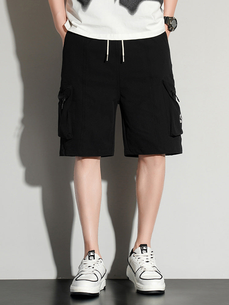 Ice Silk Workwear Shorts Men's Summer Casual Cropped Trousers Loose-Fitting