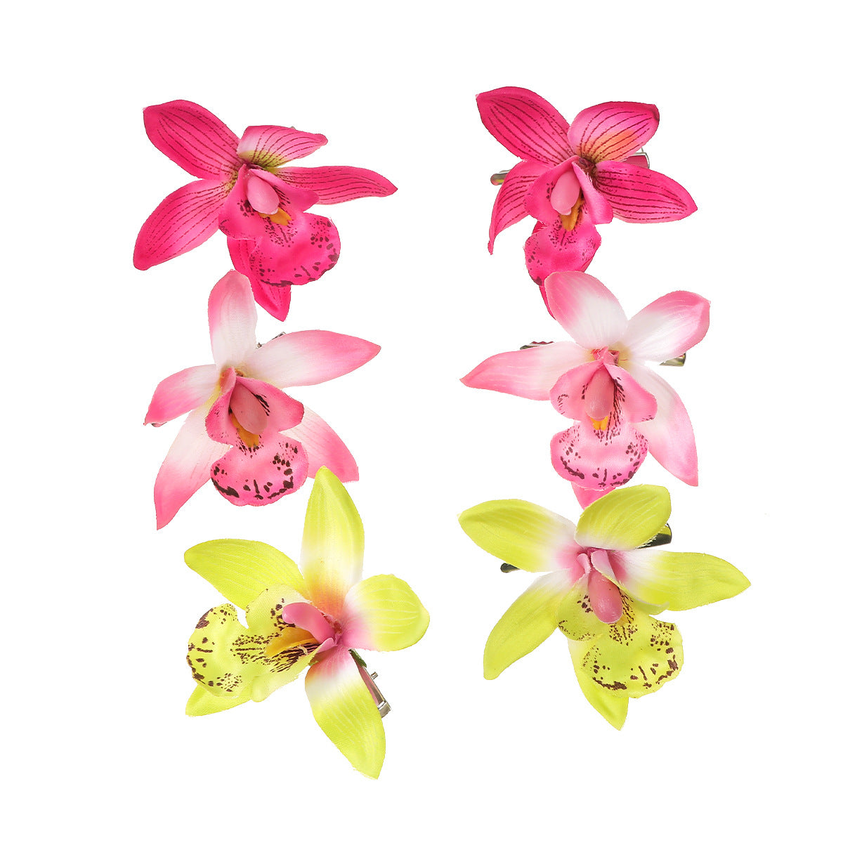 2 Artificial Flowers Barrettes Fashion Bohemian Bang Side Clip