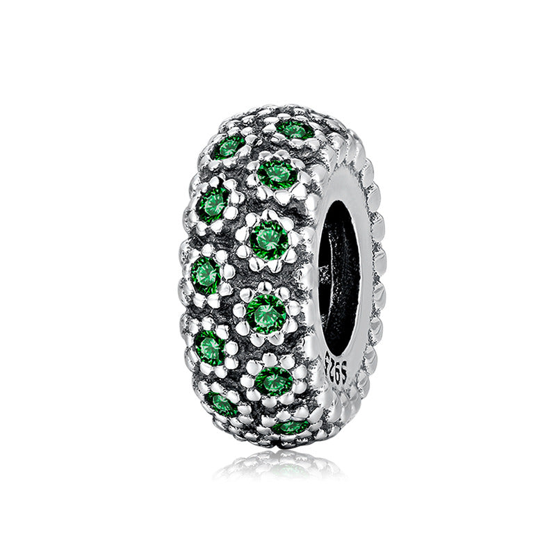Close Set Zircon Floret Spacer Beads 925 Sterling Silver Women's Bracelet Necklace Diy Beads