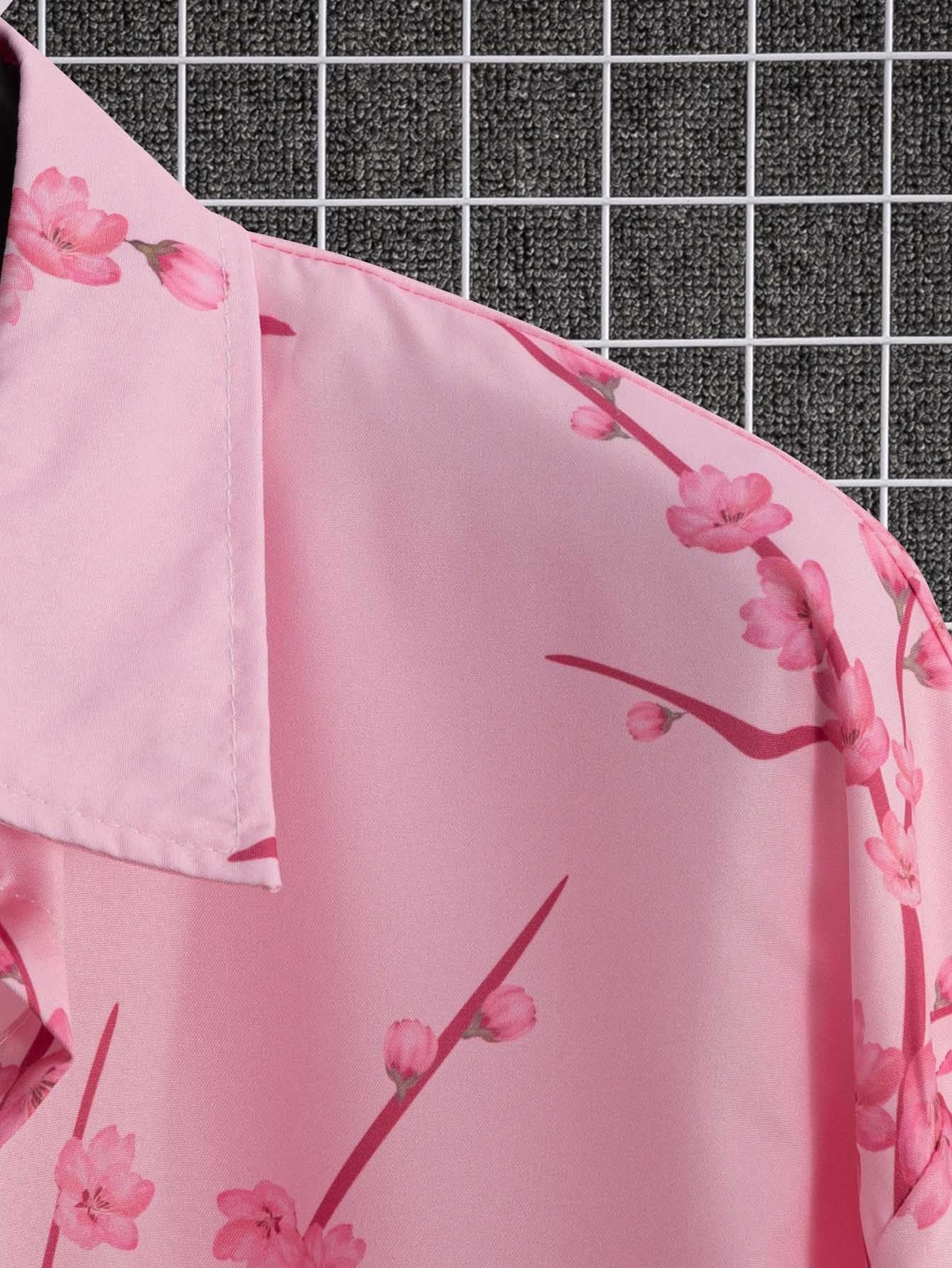 Digital Printing Floral Short Sleeve Shirt