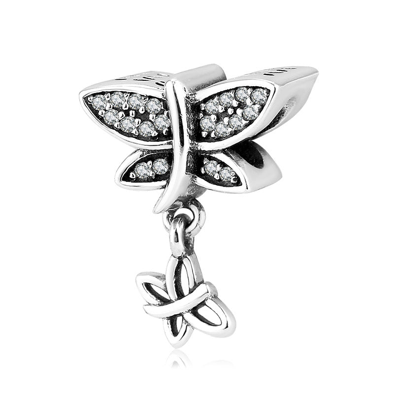 Lovely Insects In Summer Dragonfly Beads Pendant 925 Sterling Silver Loose Beads Diy Accessories