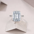 Octagonal Moissanite Set With Top-quality Moissanite Luxury And Fashionable Light Luxury Jewelry Silver Ring S925 Silver Electroplated With Platinum
