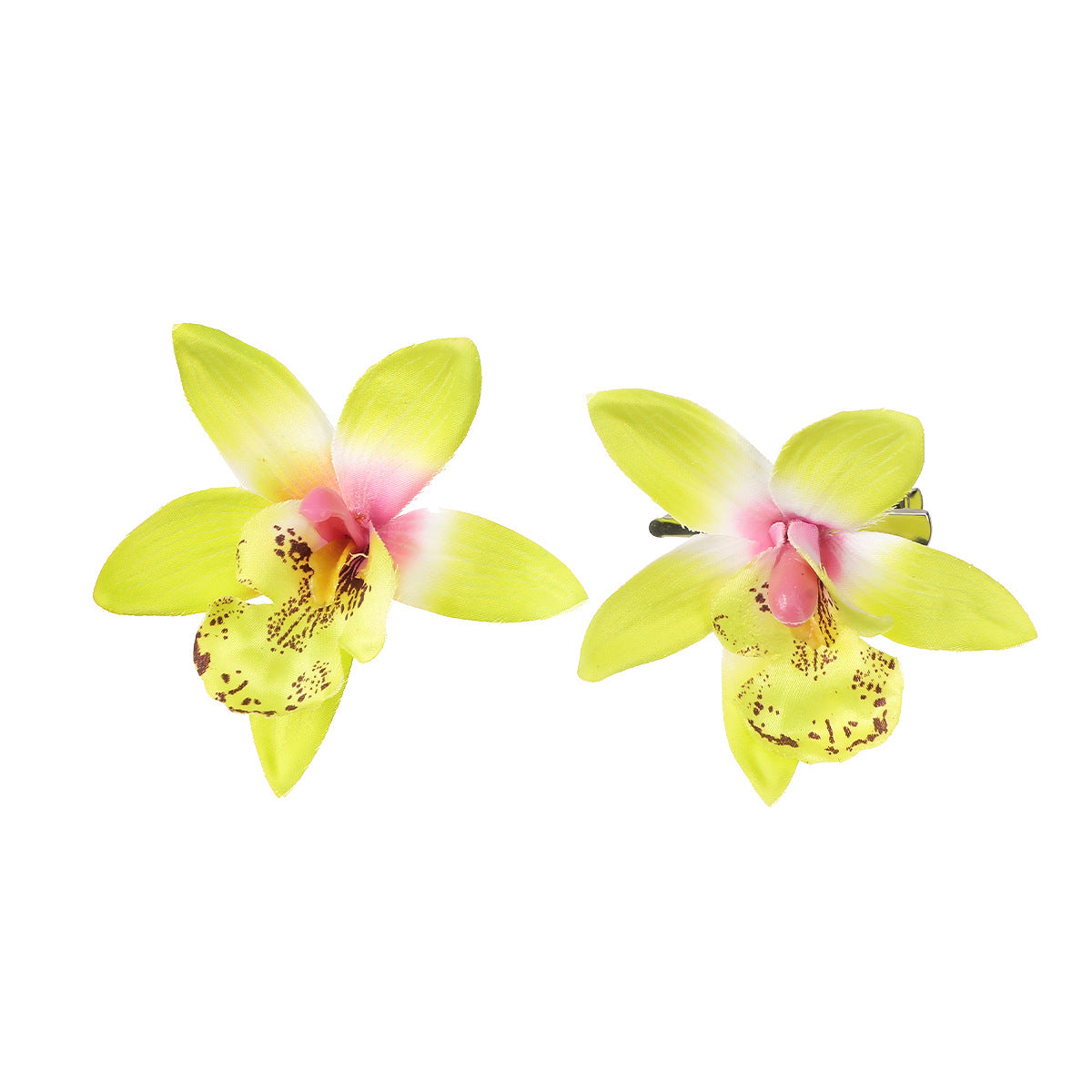 2 Artificial Flowers Barrettes Fashion Bohemian Bang Side Clip