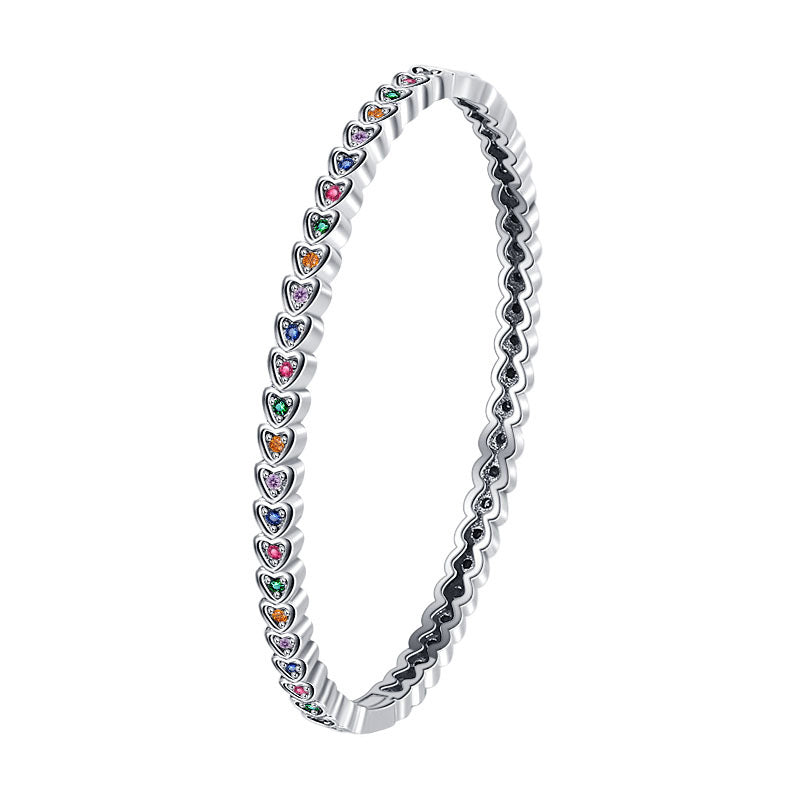 S925 Silver Personality Love Bracelet Women Retro Fashion Style Bracelet Hip Hop Punk Handwear