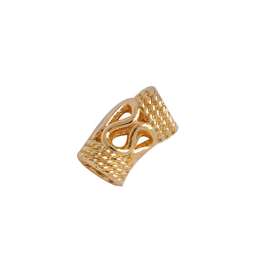 14K Gold-plated Color Retention Hollow W Elbow Spacer Beads