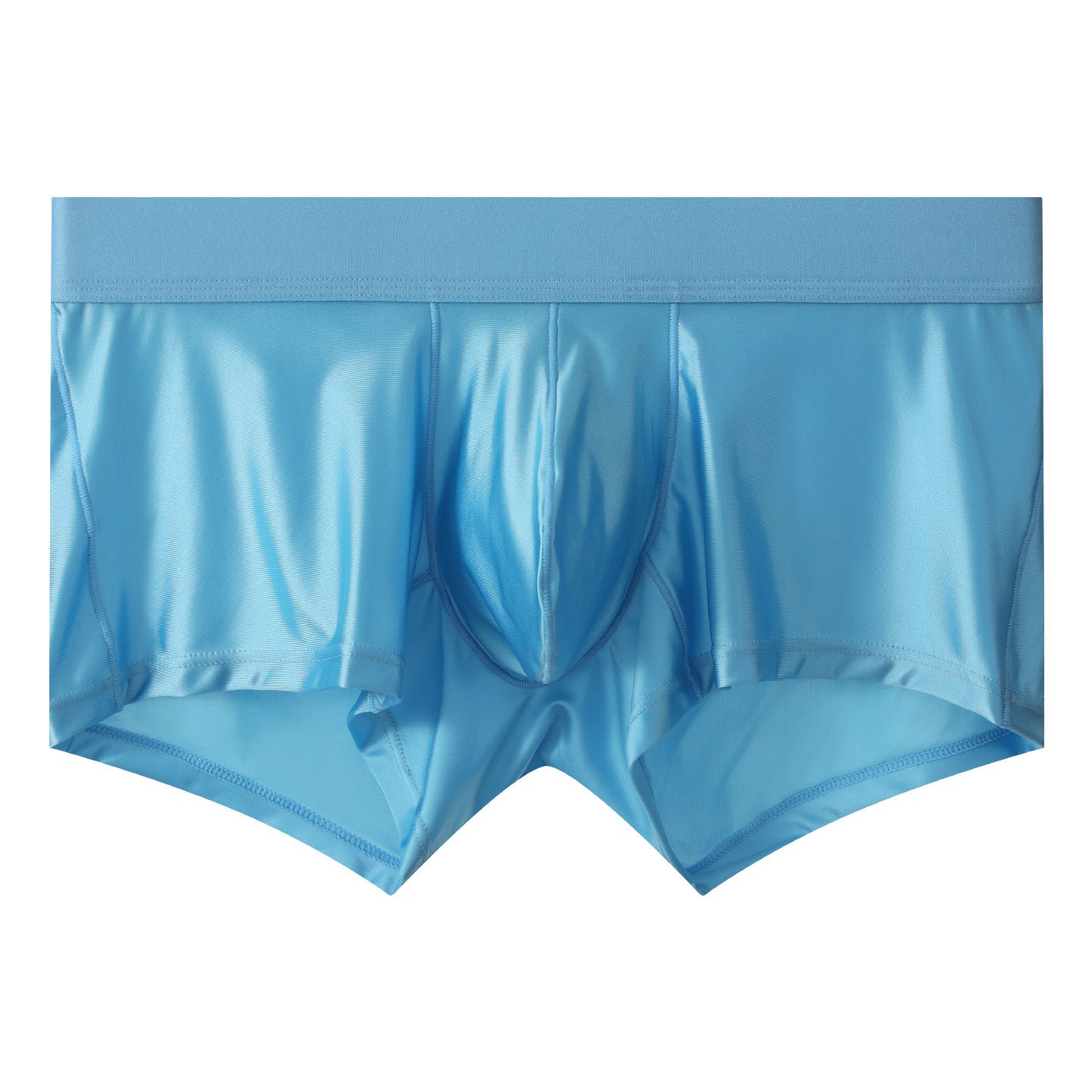 Men's Solid Color Minimalism Boxer Briefs Faux-silk Shorts