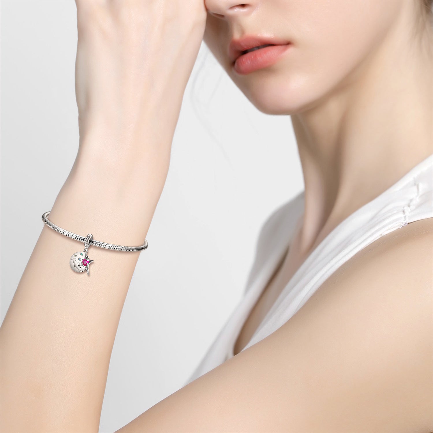 Bat And Cross Beads Halloween Series 925 Silver Pendant Women's Bracelet Diy Accessories