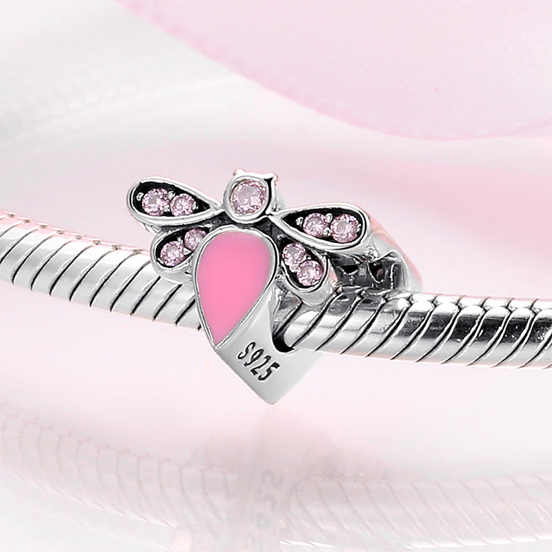 Lovely Insects In Summer Dragonfly Beads Pendant 925 Sterling Silver Loose Beads Diy Accessories