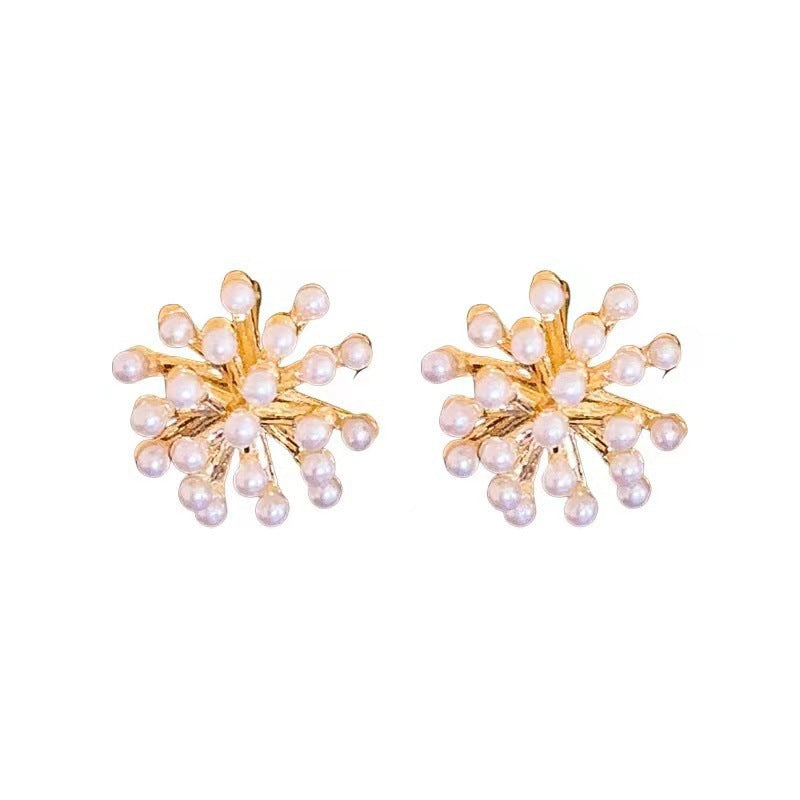 Sterling Silver Needle Light Luxury Minority Pearl Popcorn Stud Earrings