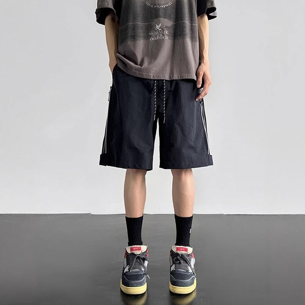 Waterproof Cargo Shorts Mens Loose Cropped Trousers