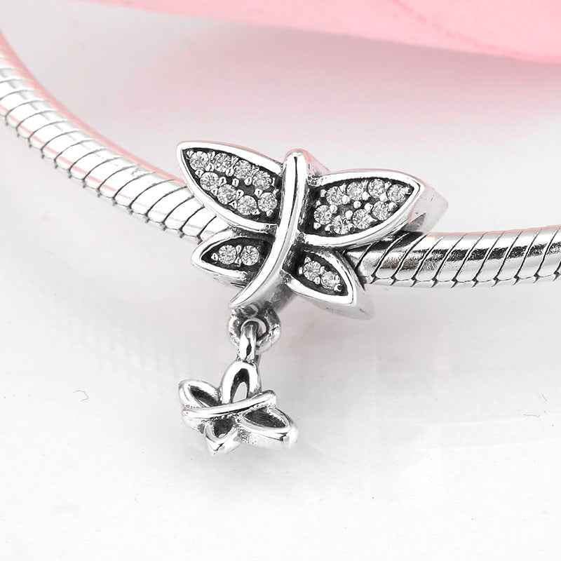 Lovely Insects In Summer Dragonfly Beads Pendant 925 Sterling Silver Loose Beads Diy Accessories
