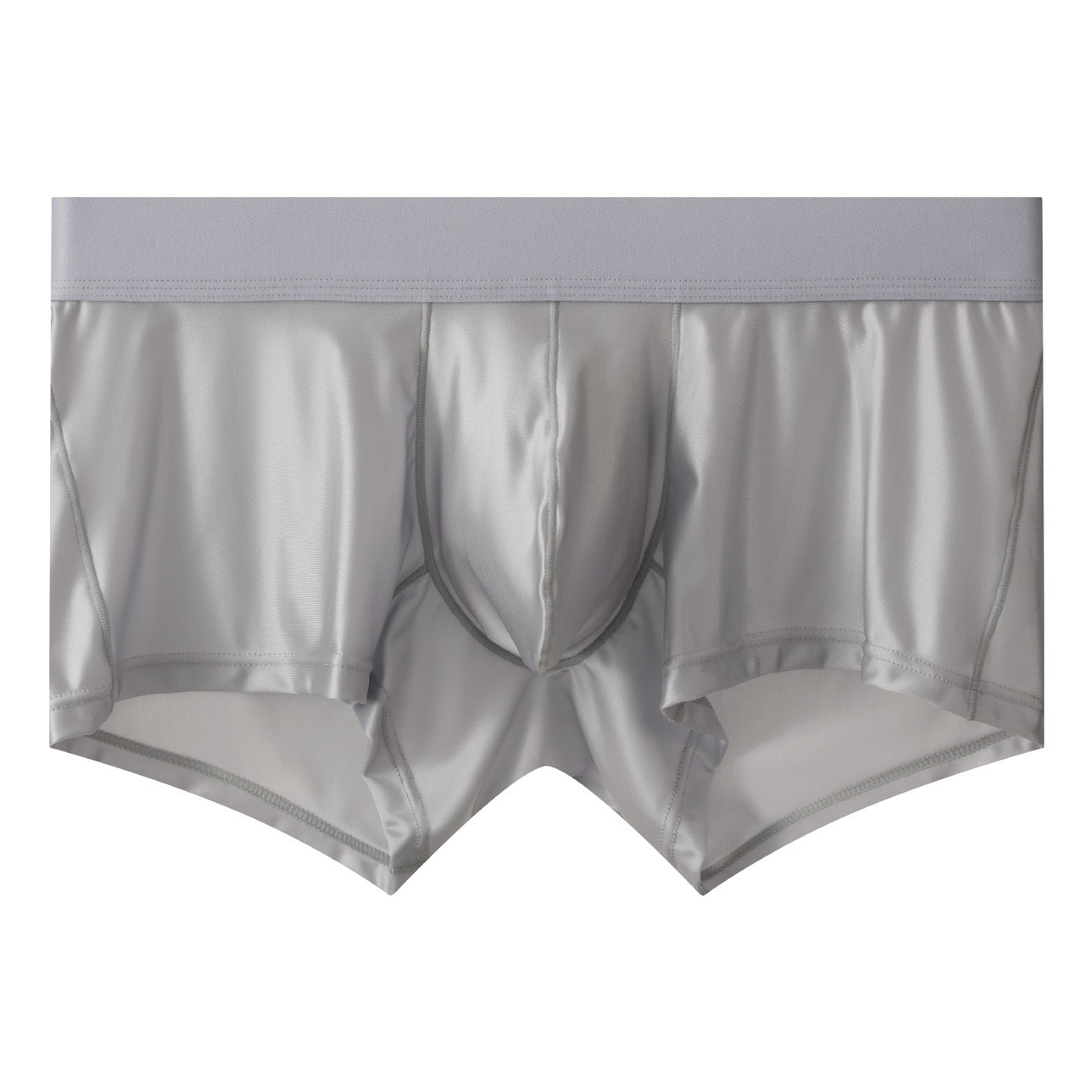 Men's Solid Color Minimalism Boxer Briefs Faux-silk Shorts
