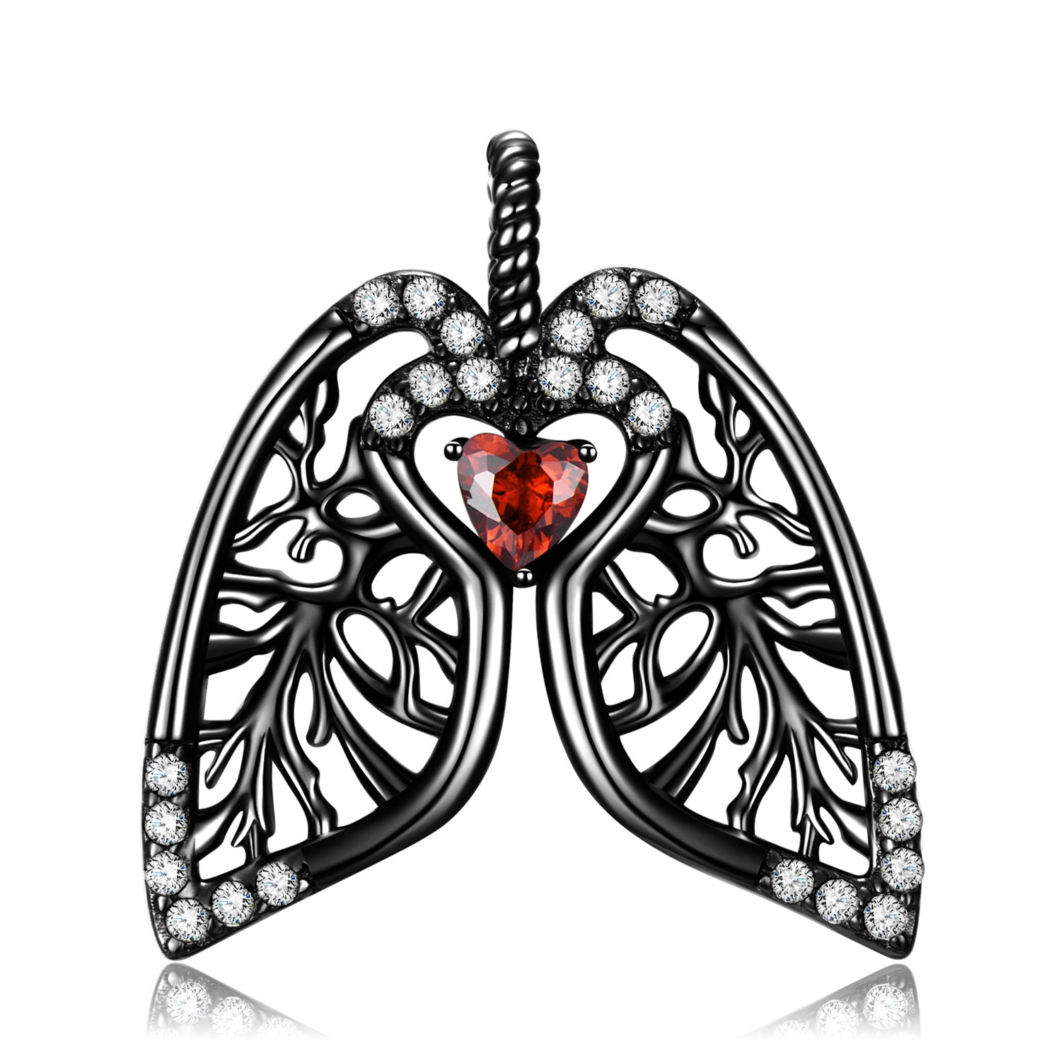 Creative Simple Black Lung Versatile Ins Style S925 Silver Plated Black Gold Diy Necklace For Men And Women