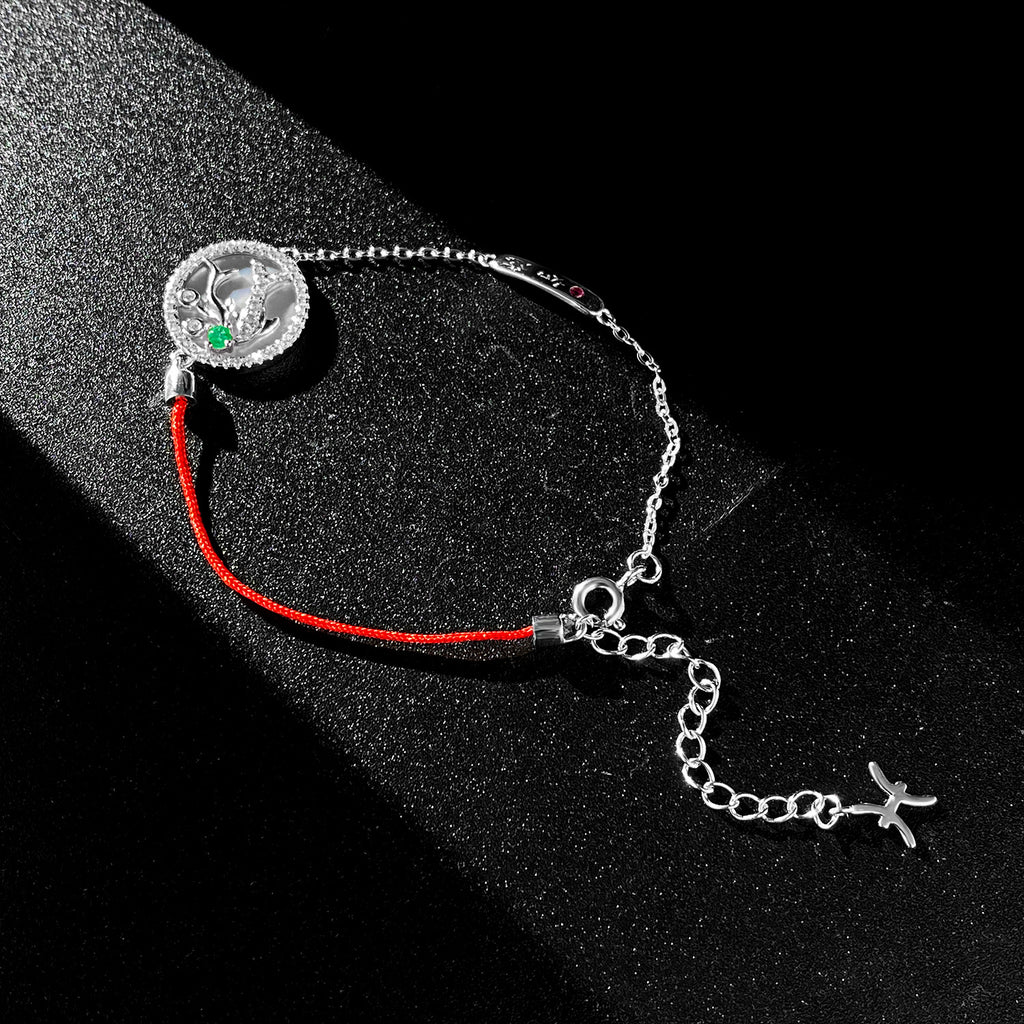 Simple Emerald Bracelet Female Original Design S925 Silver Constellation Pisces