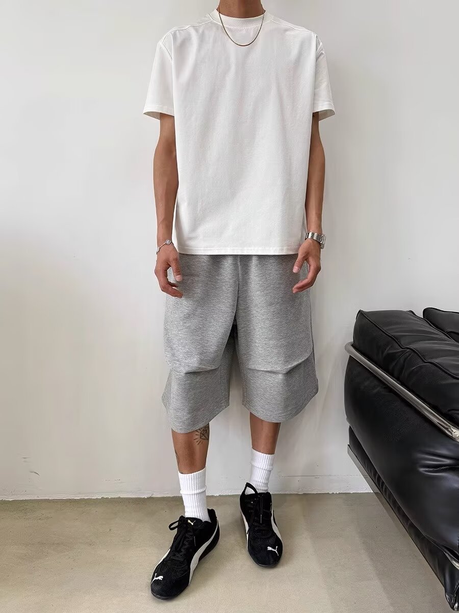 Men's Loose Wide-leg Casual Cut-off Shorts