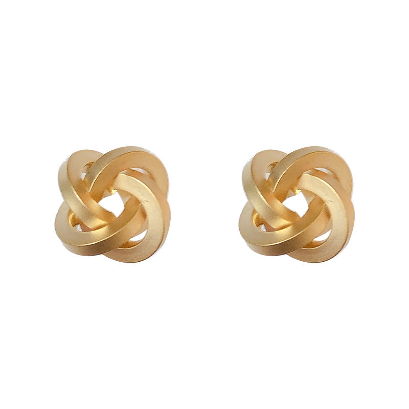 Magic Metal Connecting Ball Design Sense Earrings