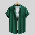 Men's Short-sleeved Shirt Solid Color Summer