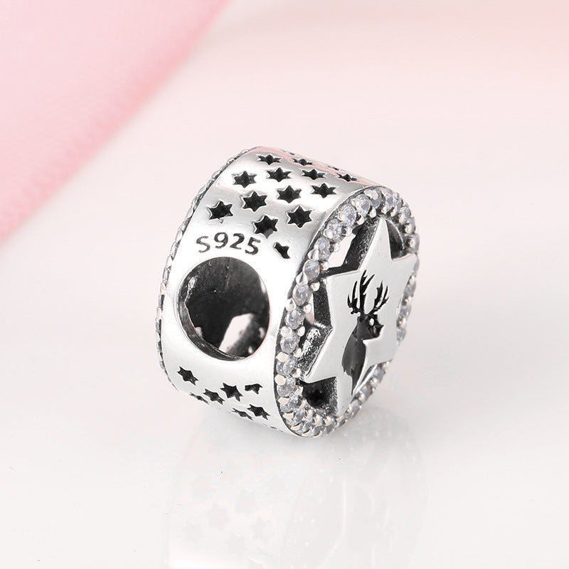 Gift Box Christmas Tree S925 Sterling Silver Drip Gel Beads Pendant Women's Diy Accessories