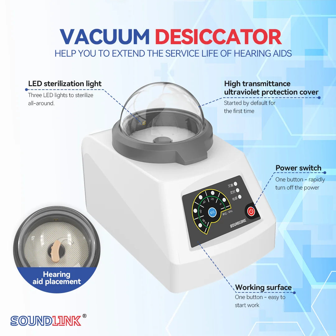 Soundlink Hearing Aid UV Dryer LED Vacuum Desiccator EW01-M