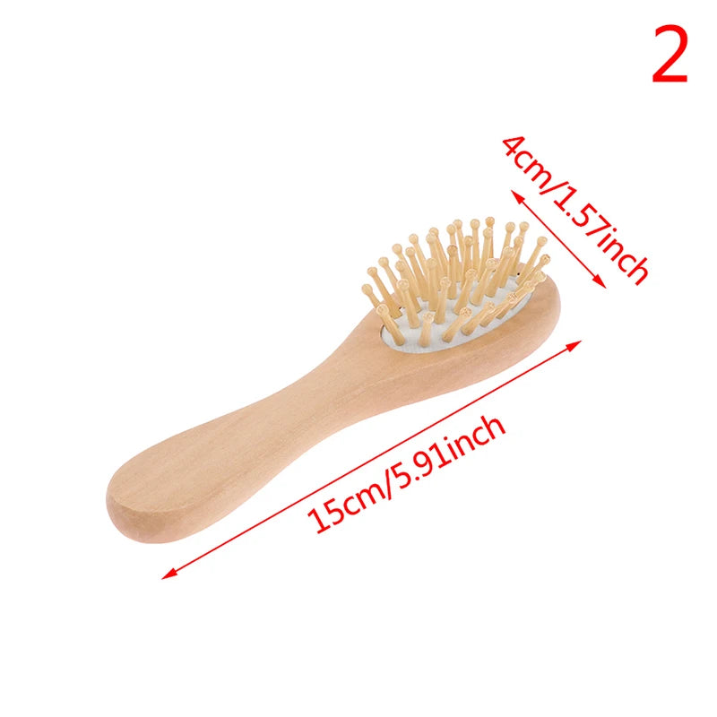 Baby Hair Comb Set Wooden Handle Natural Soft Wool Brush Infant Head  Wooden Handle Head Comfort Massager