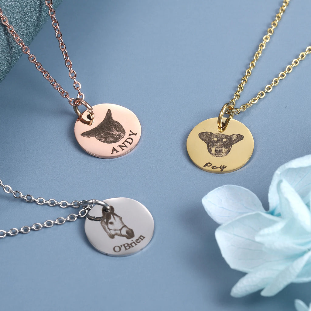 Personalized Gifts for Mom Dog Mom Custom Dog Portrait Necklace Personalized Pet Portrait Necklace Memorial Gift Dog Custom Gift